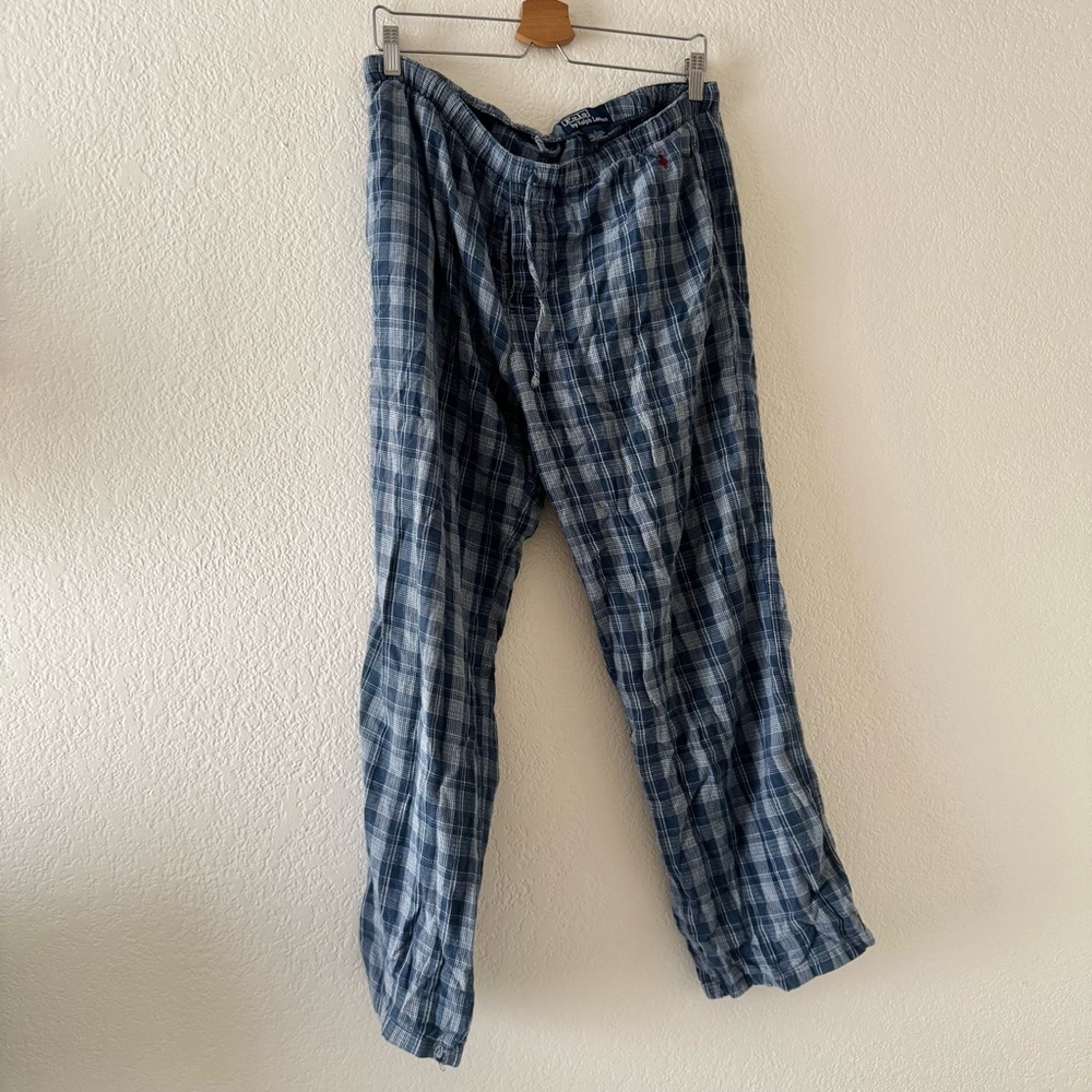 Polo by Ralph Lauren Men's Blue Plaid Pajama Pants